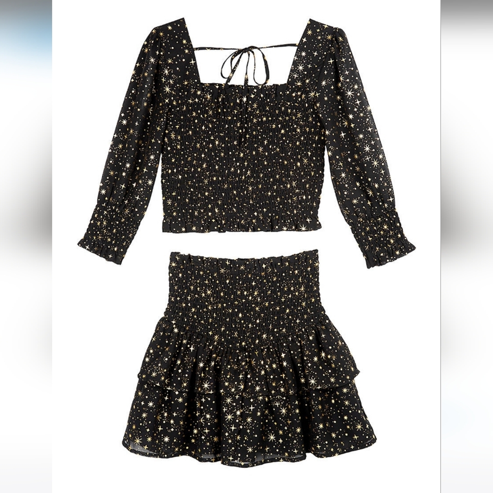 Tween Diva Charming Black Starry Kids Dress